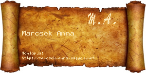 Marcsek Anna névjegykártya