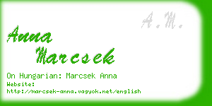 anna marcsek business card